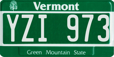 VT license plate YZI973