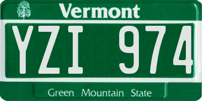 VT license plate YZI974