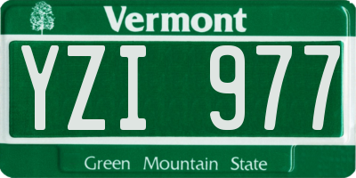 VT license plate YZI977