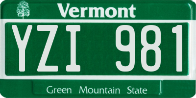 VT license plate YZI981