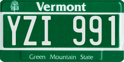 VT license plate YZI991