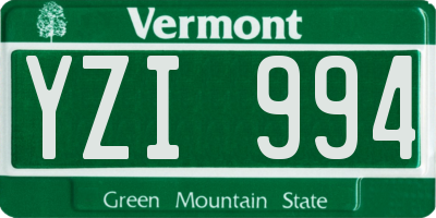 VT license plate YZI994
