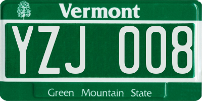 VT license plate YZJ008