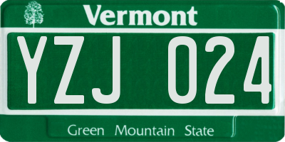VT license plate YZJ024