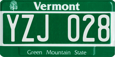 VT license plate YZJ028