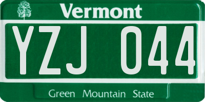 VT license plate YZJ044