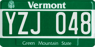 VT license plate YZJ048