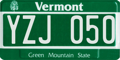 VT license plate YZJ050