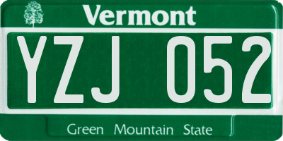 VT license plate YZJ052