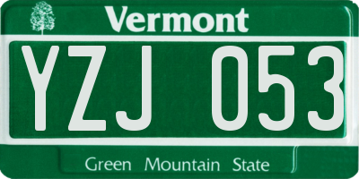VT license plate YZJ053