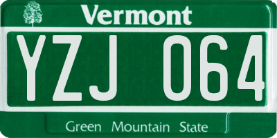 VT license plate YZJ064