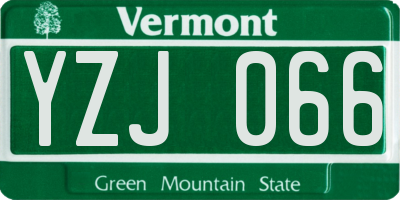 VT license plate YZJ066