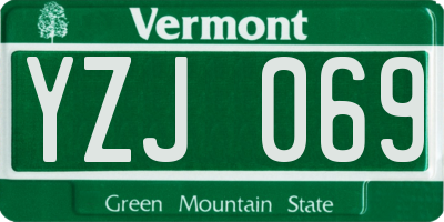VT license plate YZJ069