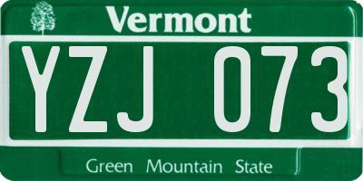 VT license plate YZJ073