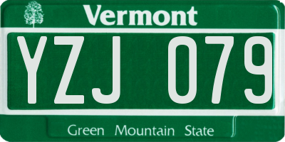 VT license plate YZJ079