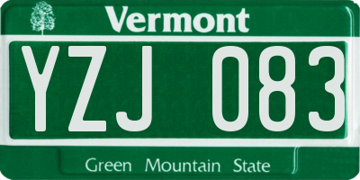 VT license plate YZJ083