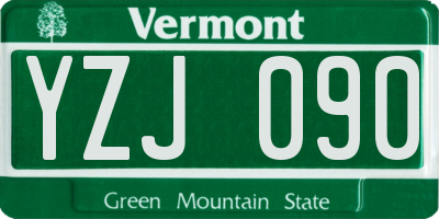 VT license plate YZJ090