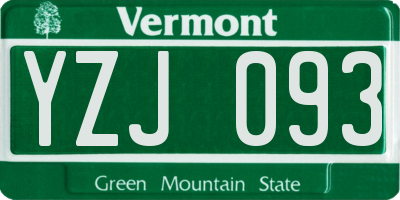 VT license plate YZJ093