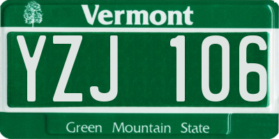 VT license plate YZJ106