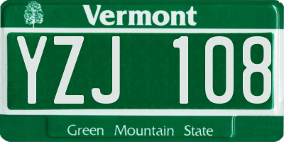 VT license plate YZJ108