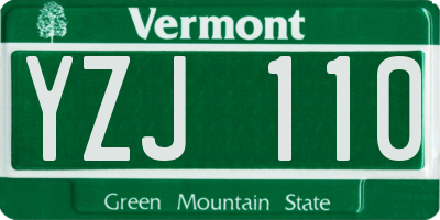 VT license plate YZJ110