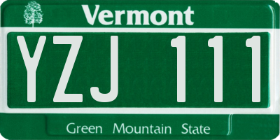 VT license plate YZJ111