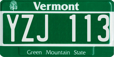 VT license plate YZJ113