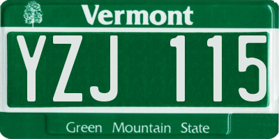 VT license plate YZJ115