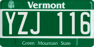VT license plate YZJ116