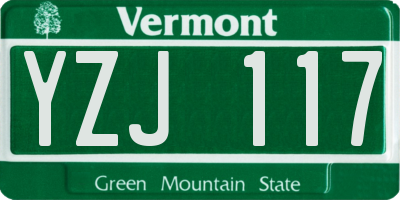 VT license plate YZJ117