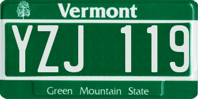 VT license plate YZJ119