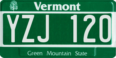 VT license plate YZJ120
