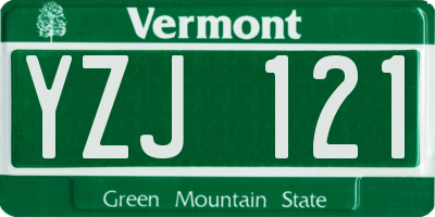 VT license plate YZJ121