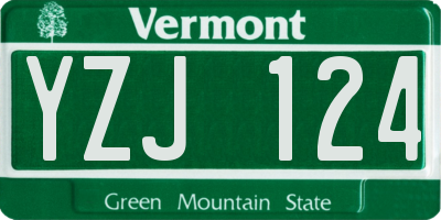 VT license plate YZJ124