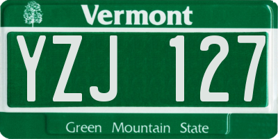 VT license plate YZJ127