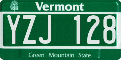VT license plate YZJ128