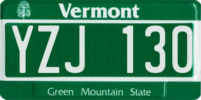 VT license plate YZJ130