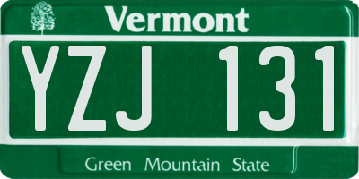 VT license plate YZJ131