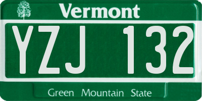 VT license plate YZJ132