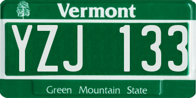 VT license plate YZJ133