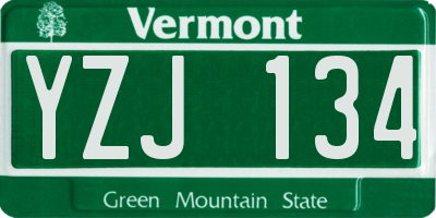 VT license plate YZJ134