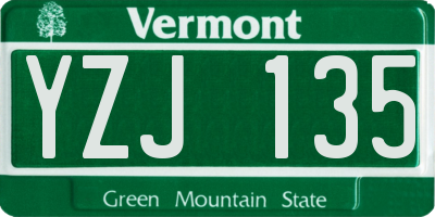 VT license plate YZJ135