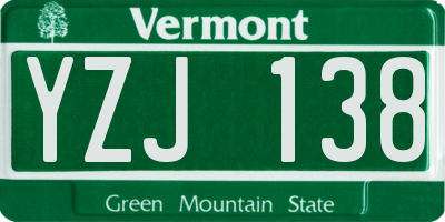 VT license plate YZJ138