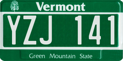 VT license plate YZJ141