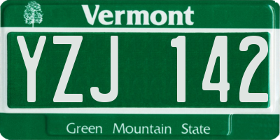 VT license plate YZJ142