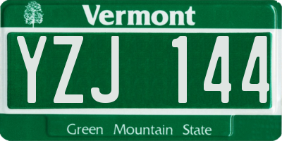 VT license plate YZJ144