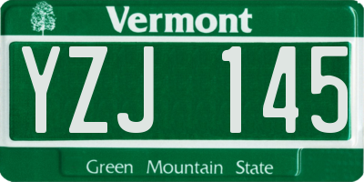 VT license plate YZJ145