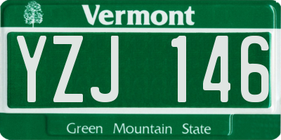 VT license plate YZJ146