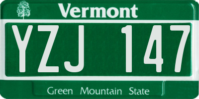 VT license plate YZJ147