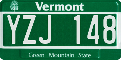 VT license plate YZJ148